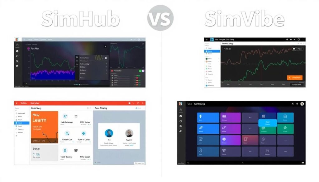 Générez une image comparative entre SimHub et SimVibe