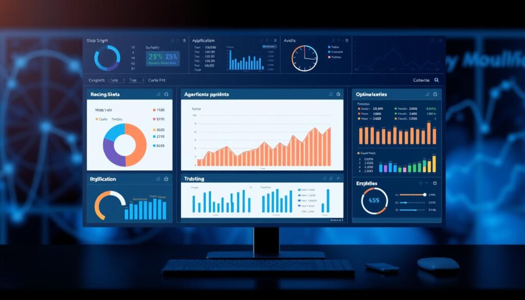 Générez une image représentant une plateforme d'analyse et d'optimisation pour le référencement naturel