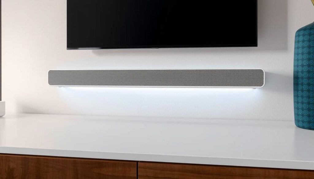 Image de la Sonos Beam (Gen 2) avec son design compact et sa capacité à offrir un son surround virtuel.