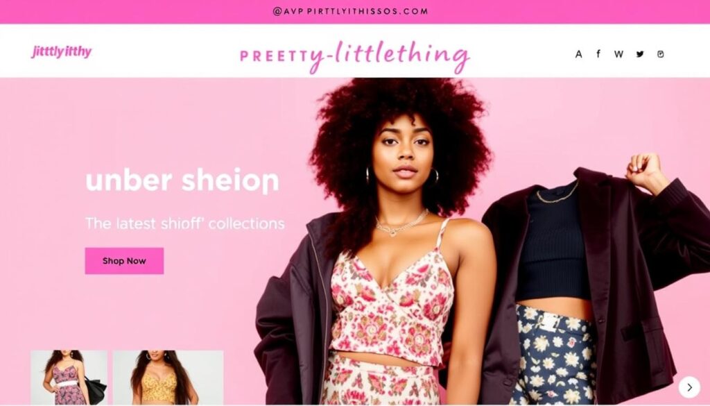 Image de la page d'accueil de PrettyLittleThing