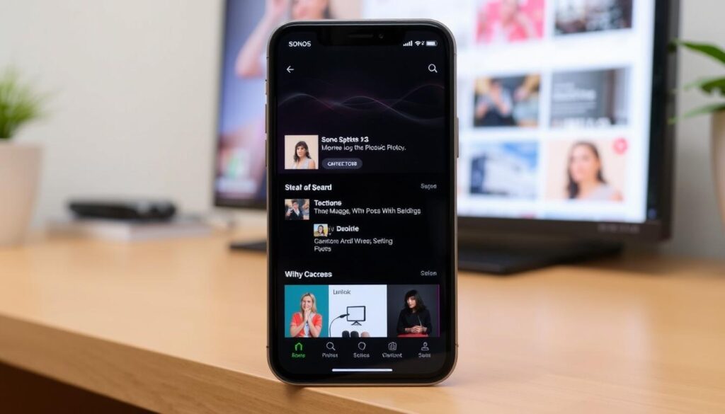 Image de l'application Sonos sur un smartphone