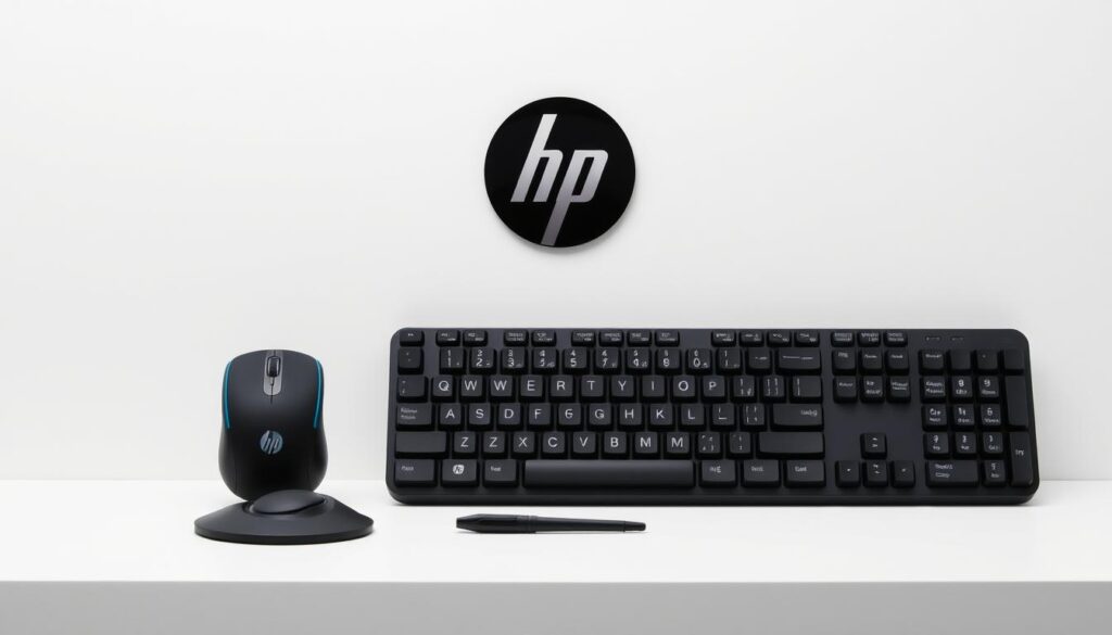 Image d'un ensemble d'accessoires HP, y compris une souris et un clavier