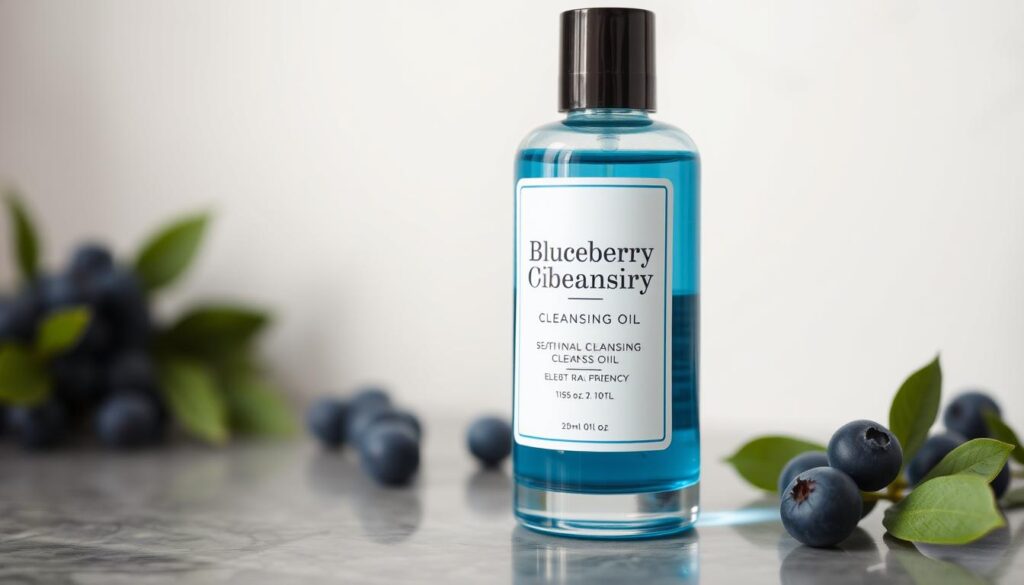 Image d'une bouteille d'huile démaquillante Blueberry