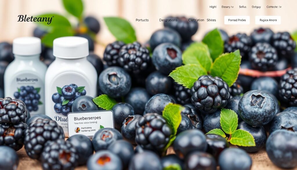 Image of Blueberry products available on the official website