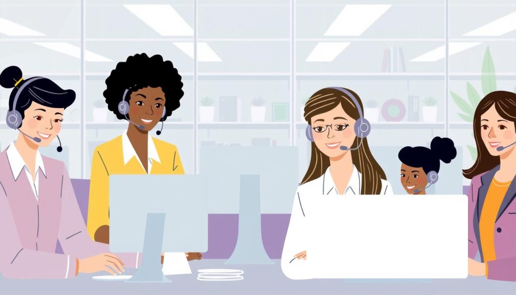 Image of a customer support team
