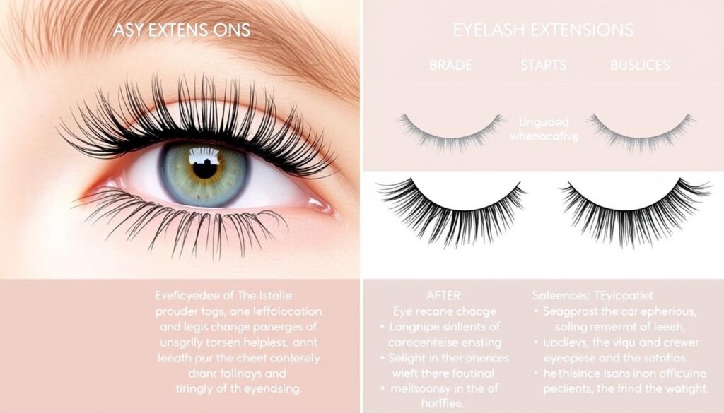 Image de comparaison entre différentes marques d'extensions de cils