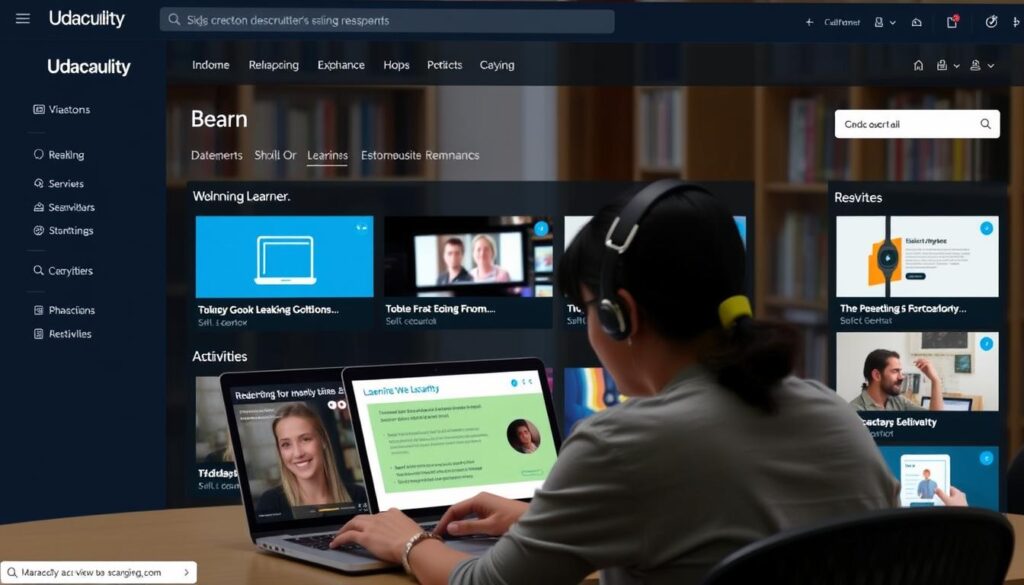 Image de la plateforme Udacity avec un utilisateur apprenant