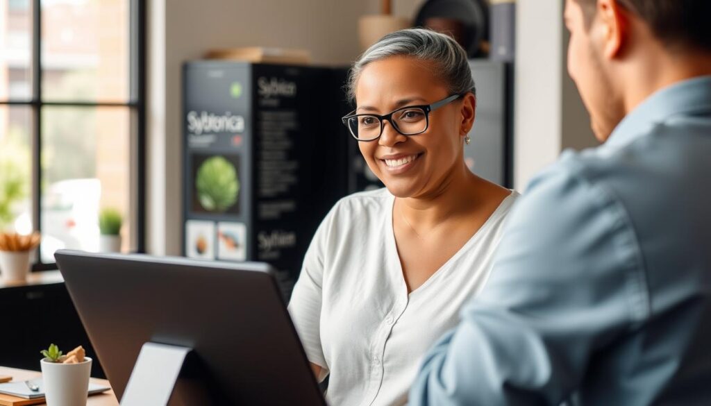 Image d'un client satisfait commandant sur le site de Sybotanica