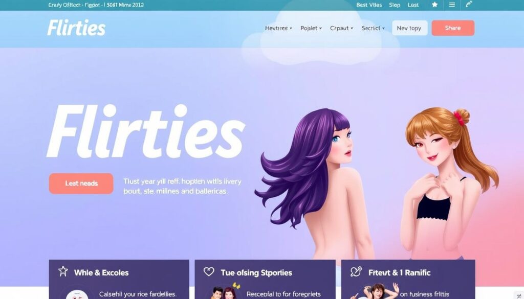 Image d'une page d'accueil du site officiel Flirties