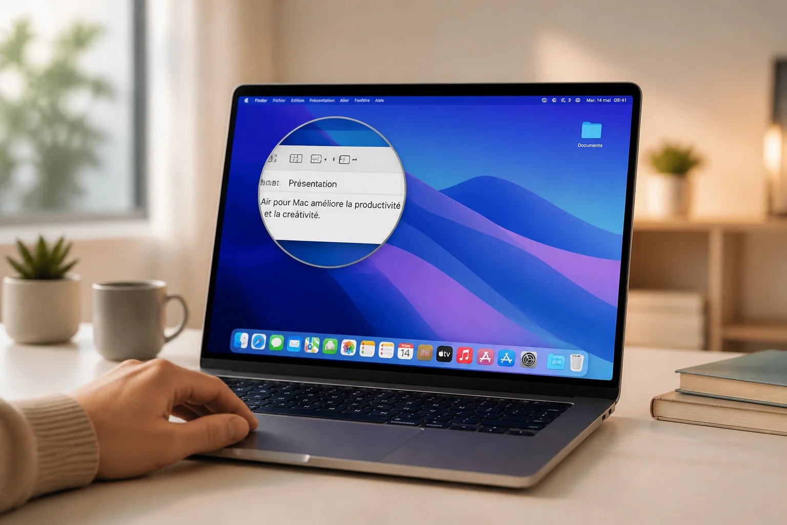 Mac avec loupe systeme clarte accrue